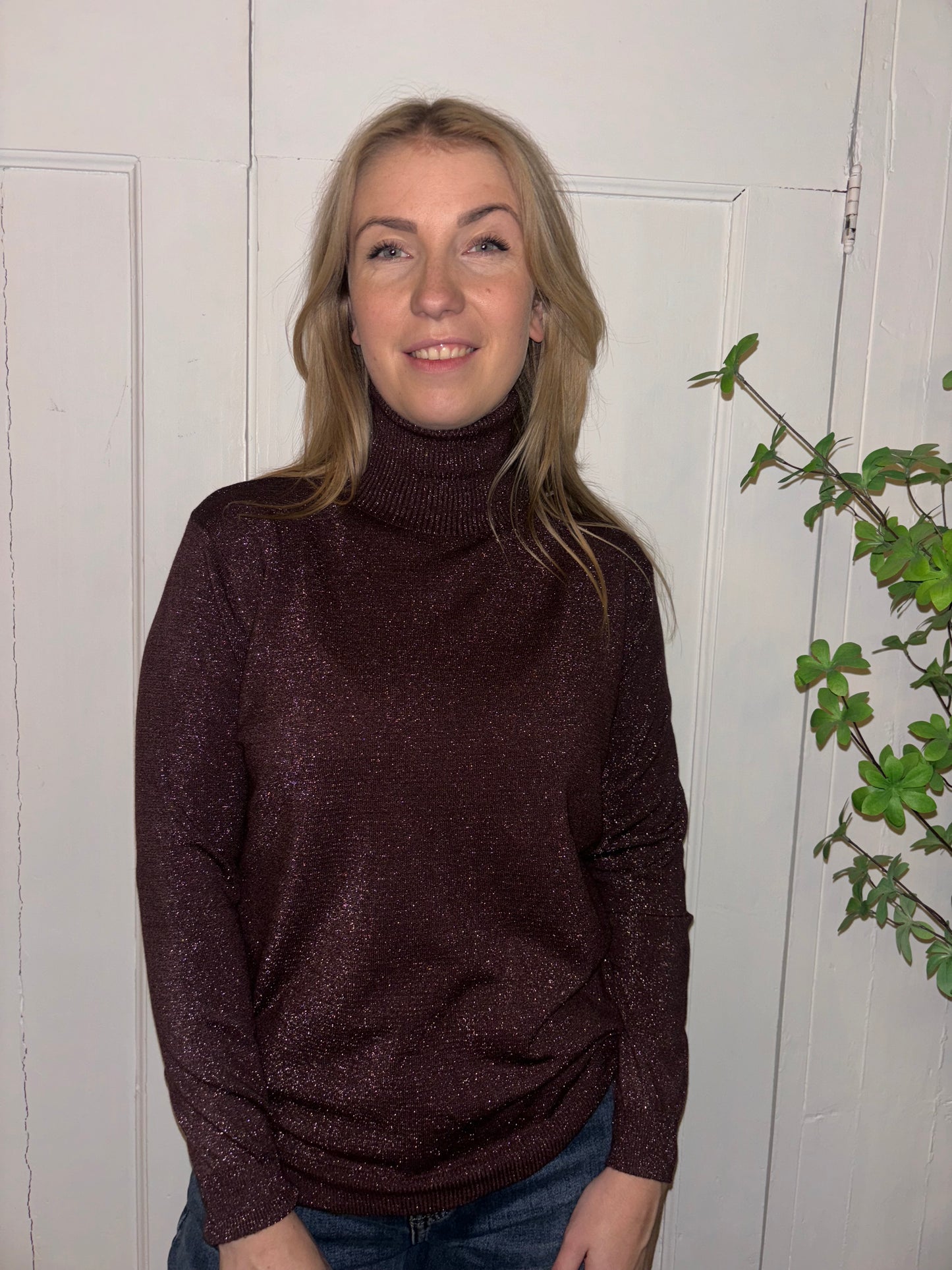 Col Glitter Bordeaux