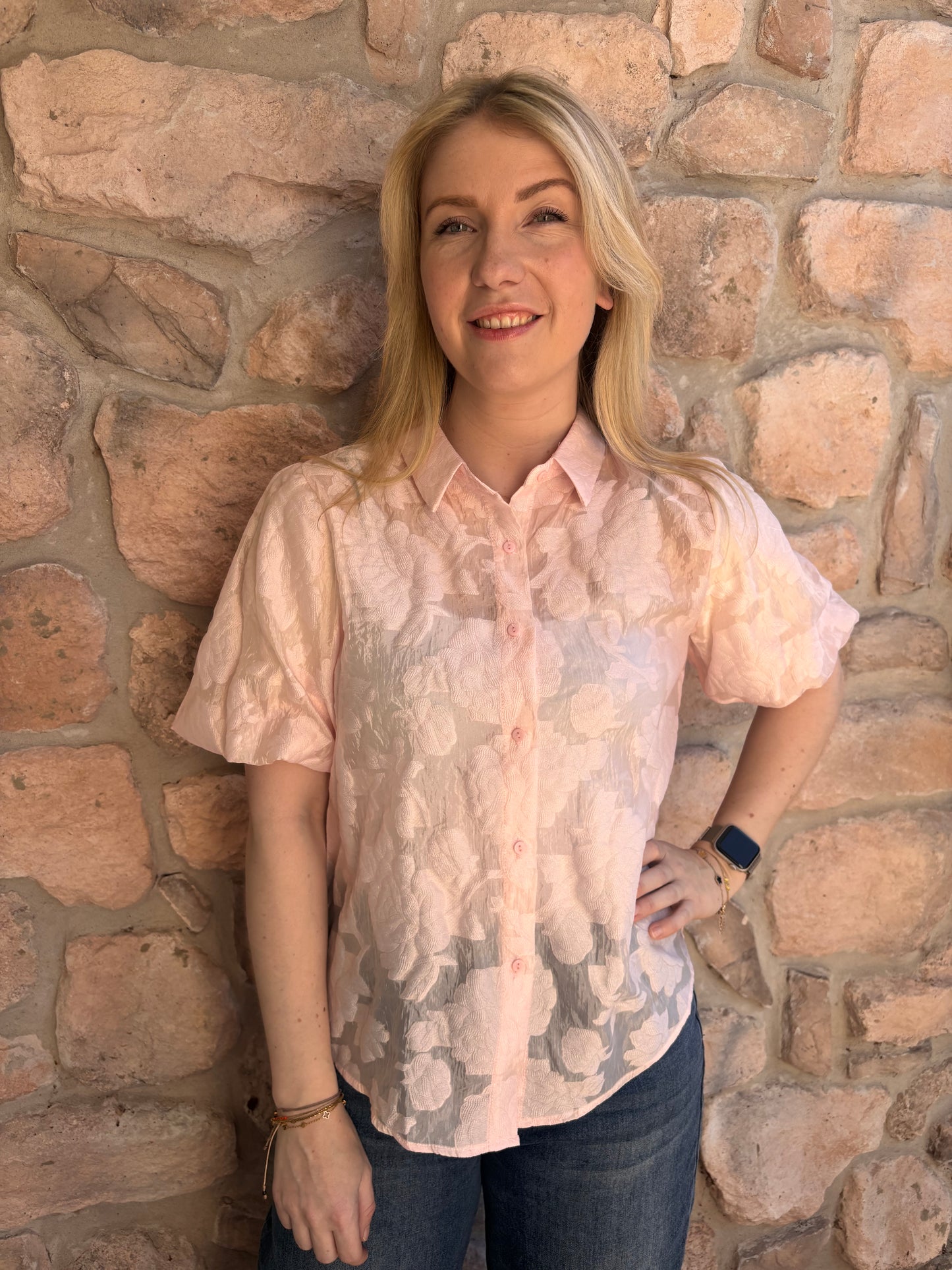 Blouse Roos Lichtroze