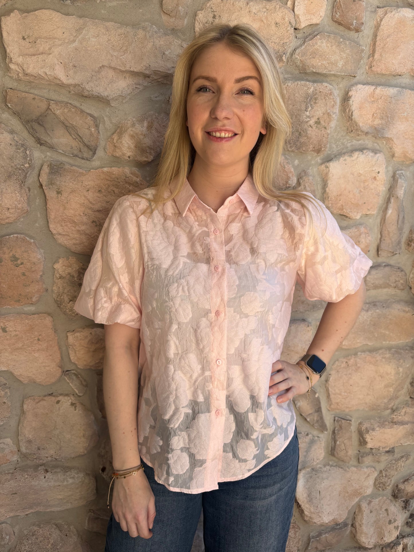 Blouse Roos Lichtroze